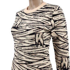 Halloween Costumes Womens Small Long Sleeve Knit Sweater Dress Beige & Black Tre